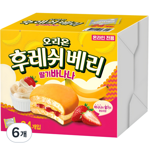 오리온 후레쉬베리 딸기바나나 24p, 696g, 6개