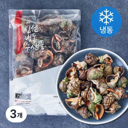 프라이드씨푸드 피뿔고등 자숙 껍질유 (냉동), 3개, 800g
