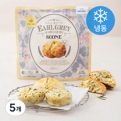뚝방길홍차가게 얼그레이 스콘 생지 4개입 (냉동), 80g, 5개