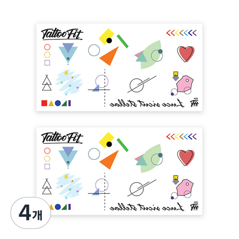 타투에이전트 타투핏 데일리 타투 스티커 NORMAL TATTOO, N05 COLOR PAPER, 4개