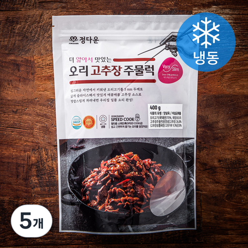정다운 더 얇아서 맛있는 오리 고추장 주물럭 (냉동), 400g, 5개