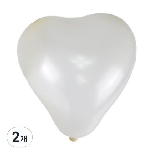 파티쇼 하트모양 풍선 펄 15cm 100p, 화이트, 2개