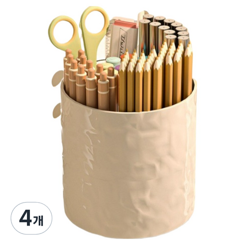 캐시리치 다용도 펜꽂이 데스크 오거나이저 12.5 x 13 cm, 화이트, 4개