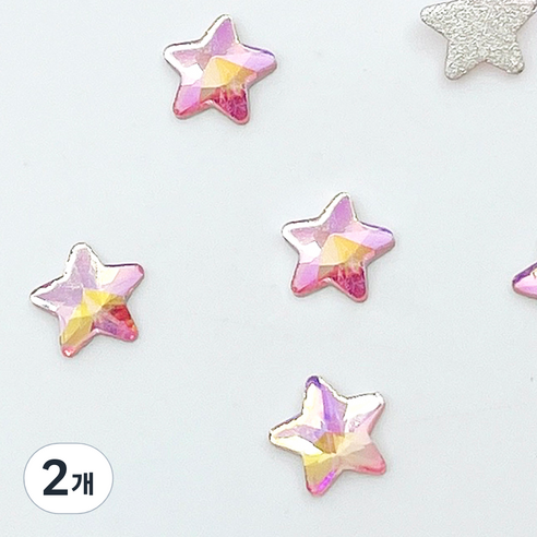 메이브라운 대용량 별스톤 네일파츠 6x6mm 50p, 오로라핑크, 2개