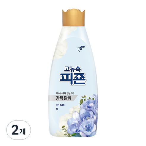 피죤 고농축 강력탈취 섬유유연제 오션후레쉬, 1L, 2개