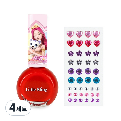 리틀블링 시크릿쥬쥬 별의여신 쥬얼리네일세트, 연지곤지, 4개