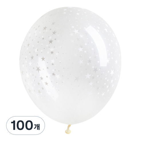 셈퍼텍스 별무늬 풍선 30cm, 투명, 100개