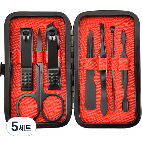 아필코 네일아트 손톱깎기 7종 세트, 5세트, 혼합색상