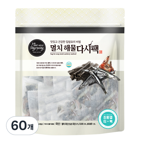 해통령 멸치 해물다시팩, 16g, 60개