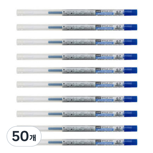 미쯔비시 스타일핏트 유성잉크 리필심 SXR-89-07 0.7mm, 블루, 50개