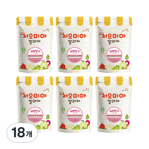 쌀과자마을 처으미야 퍼핑 과자, 딸기, 18개, 50g