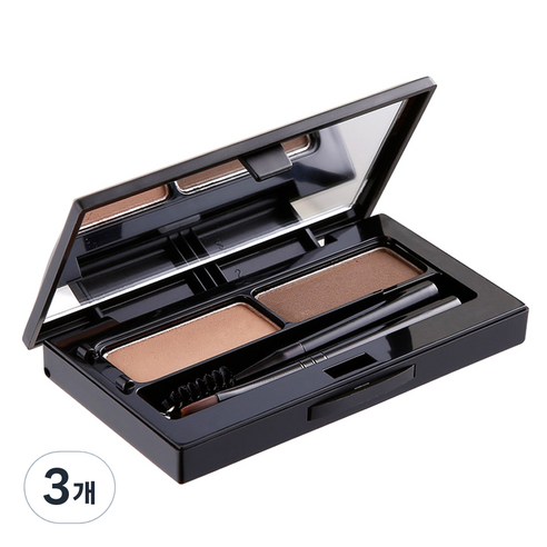 비디보브 메가 브로우 팩트 5.5g, 1호 라이트 브라운 + 미디움 브라운, 3개