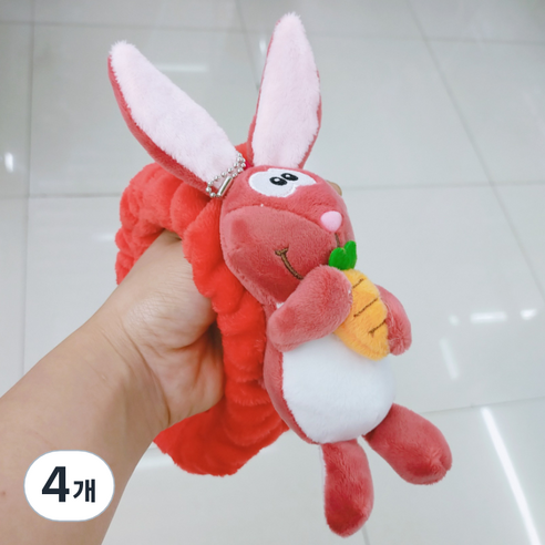 에스떼오뜨젠 세안용 캐릭터 헤어밴드, 레드토끼, 4개