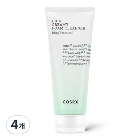 코스알엑스 퓨어 핏 시카 크리미 폼 클렌저, 150ml, 4개