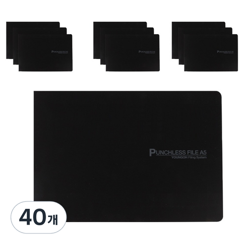 영오 세금계산서 PP 레버파일 A5, 흑색, 40개
