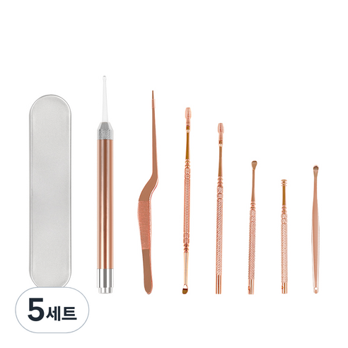 비타할로 LED 귀이개 7종 세트 (보관 케이스 포함), 5세트