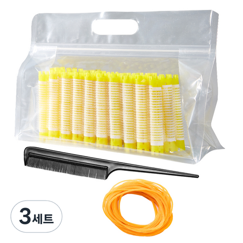 셀리본 헤어볼륨 롤스타 뿌리 볼륨펌 매직찍찍이 롯드 5호 세트, 3세트, 랜덤발송(롯드)