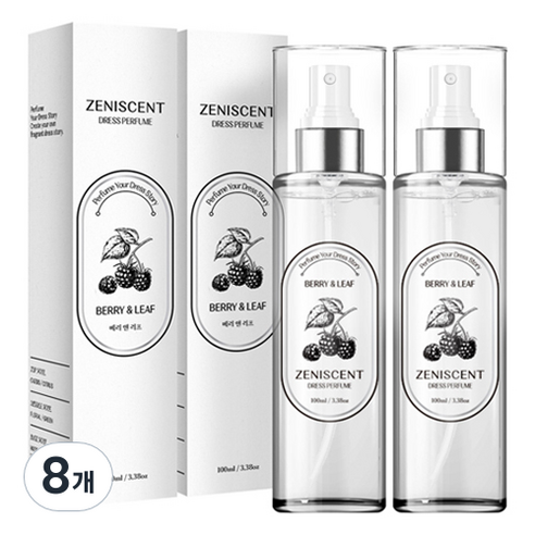 제니센트 섬유탈취제 베리 앤 리프, 100ml, 8개