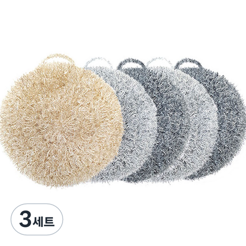 선우랜드 모던한 원형 두겹 아크릴 수세미, 혼합색상, 5개, 3세트