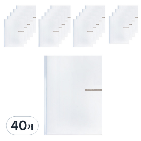에코청운 칼라칩 라운드화일 A4, 투명색, 40개