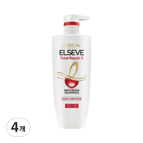 로레알파리 엘세브 토탈 리페어 5 샴푸 멜론 프루티 플로럴향, 620ml, 4개