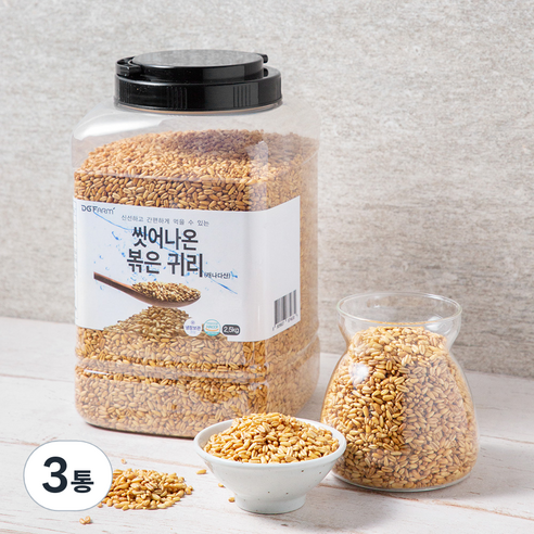 대구농산 씻어나온 볶은귀리, 2.5kg, 3통
