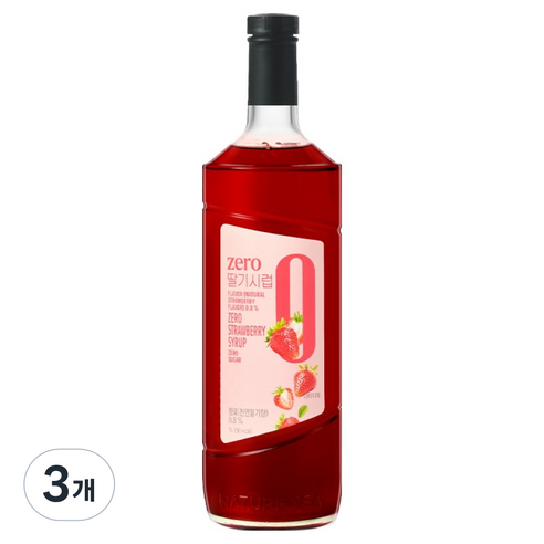 네이쳐티 zero 딸기 시럽, 3개, 1L