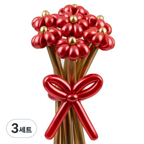 셈퍼텍스 요술풍선 데이지 튤립 꽃다발 만들기 세트, 리플렉스 레드, 3세트