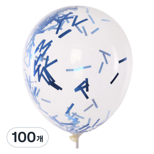 컨페티풍선 30cm, 김가루 블루, 100개