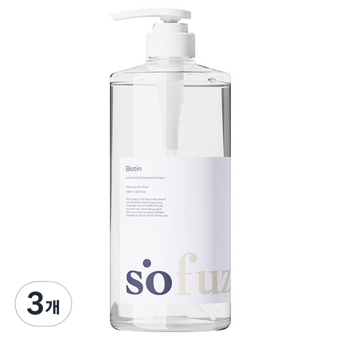 소퍼즈 비오틴 비듬 케어 탈모 샴푸, 1000ml, 3개