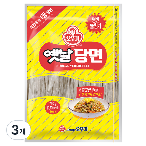 오뚜기옛날 당면, 750g, 3개