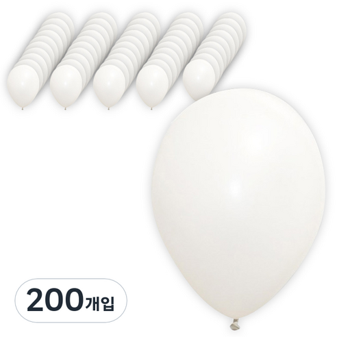 파티팡 라운드 풍선 30cm, 화이트, 200개입