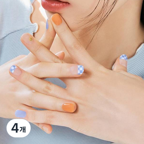 데싱디바 글레이즈 네일 스티커, 키치 스마일, 4개