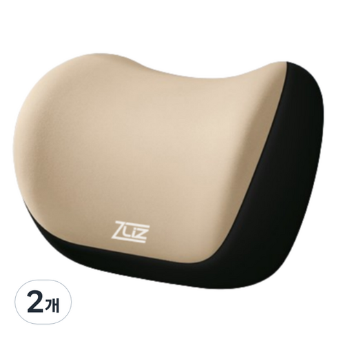 지리즈 차량용 메모리폼 커브 목쿠션, 베이지, 2개