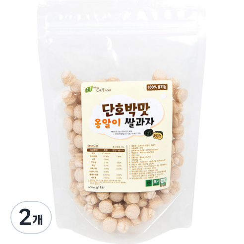 그린원푸드 유기농 옹알이 유아 쌀과자, 단호박맛, 30g, 2개