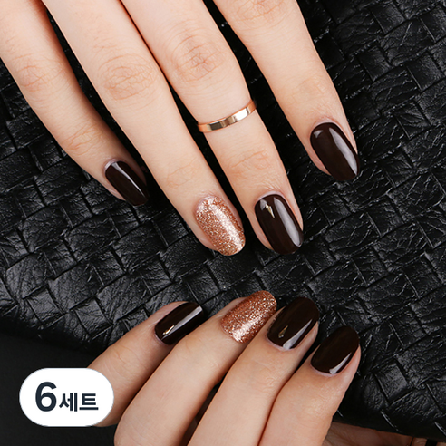 말랑 에스프레소 리얼 젤네일스티커, 혼합 색상, 6세트