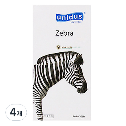 유니더스 지브라 콘돔, 20개입, 4개