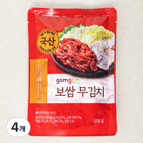 곰곰 보쌈 무김치, 150g, 4개