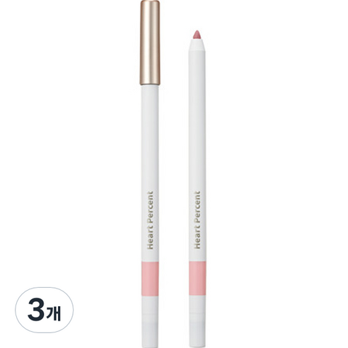 하트퍼센트 도트 온 무드 립펜슬 슬림 0.8g, 02 크리미핑크, 3개