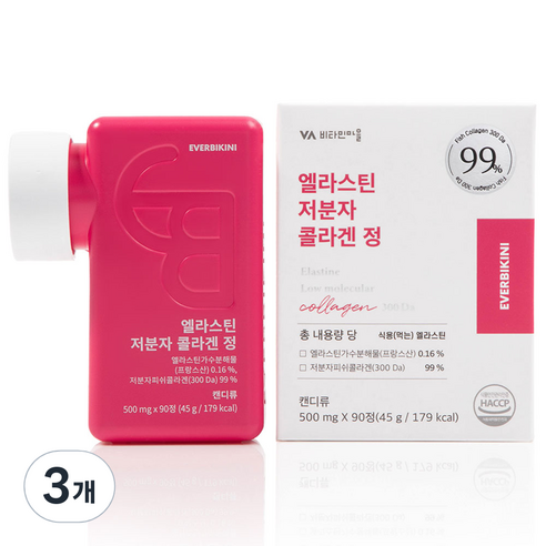 에버비키니 엘라스틴 저분자 피쉬콜라겐 정, 3개, 45g