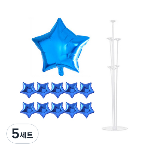 파티쇼 풍선꽂이장식세트 70cm, 별블루, 5세트