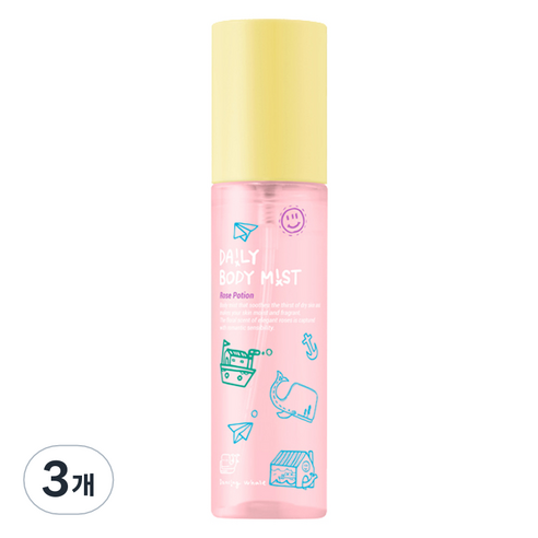 댄싱웨일 데일리 바디미스트 로즈포션, 3개, 70ml