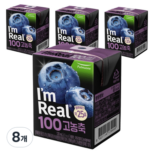아임리얼 100 고농축 블루베리, 8개, 120ml