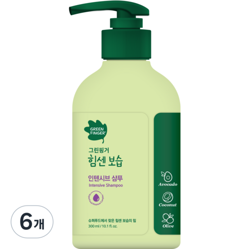 그린핑거 힘센보습 인텐시브 샴푸, 300ml, 6개