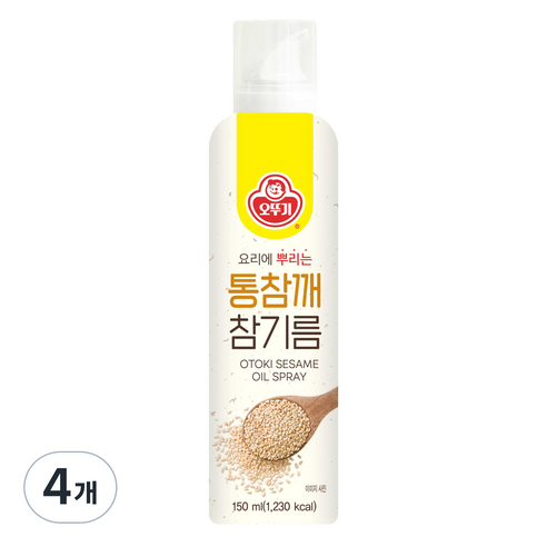 오뚜기 통참깨 참기름 스프레이, 4개, 150ml