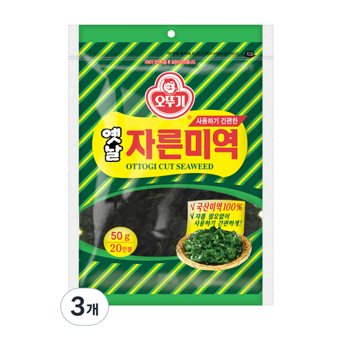 오뚜기 옛날 자른 미역, 50g, 3개