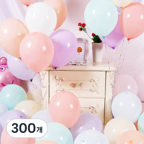 마카롱 풍선 25cm, 300개, 랜덤발송