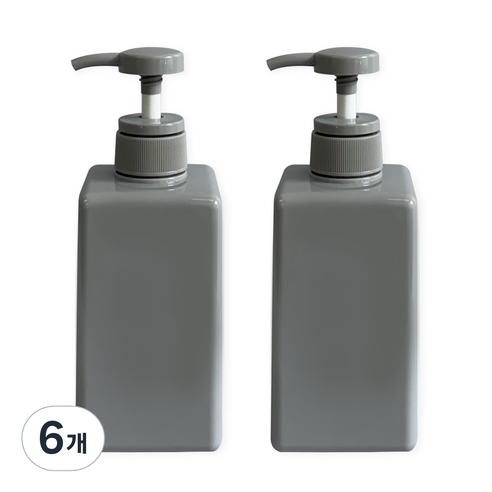 뉴앤룩 사각 리필용기 디스펜서 일반형 450ml, 04 그레이, 6개