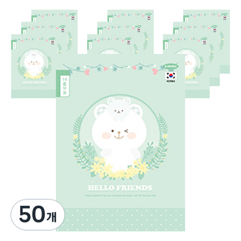 펜피아 1000 초등 14줄무제 제본노트, A블루그린(hello friends), 50개