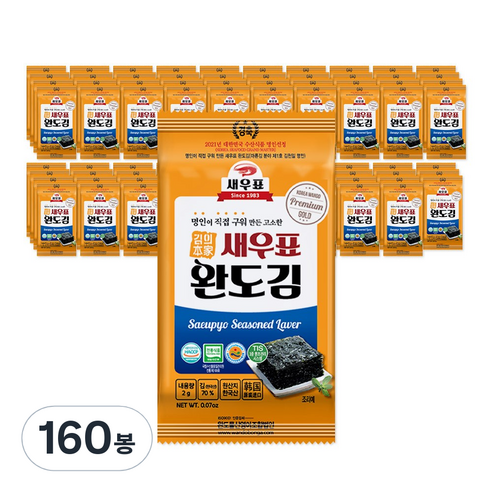 새우표 완도 도시락김, 2g, 160봉